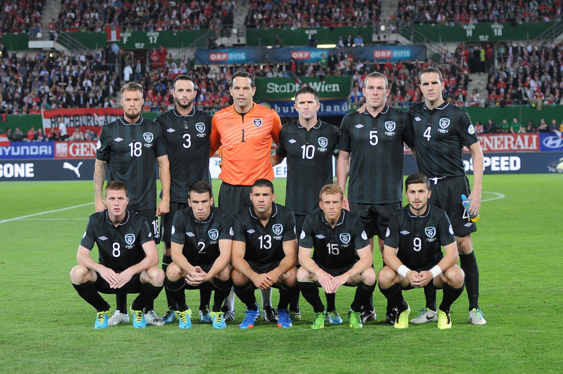 2014 FIFA World Cup qualification (UEFA), Group C : Republic of Ireland national football team at 10. September 2013 before the match against the Austria national football team (0:1) in the Ernst-Happel-Stadion in Vienna
