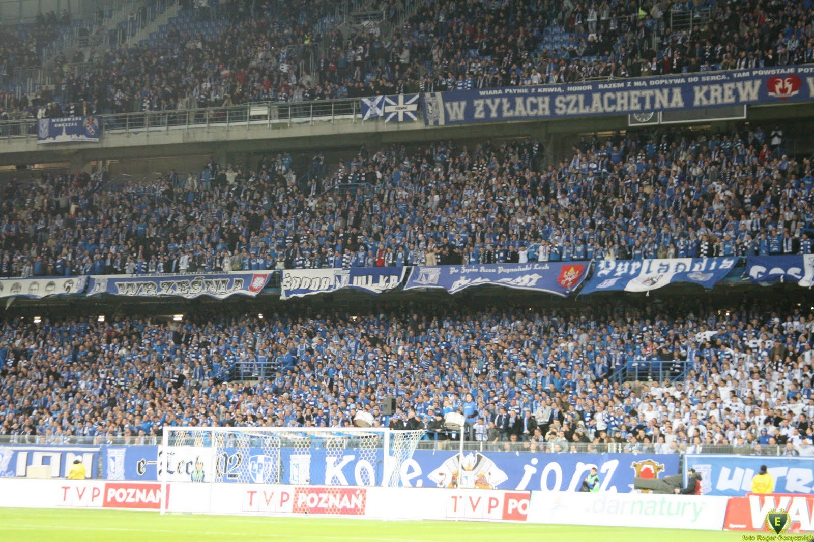 Lech Poznan fans in stadium Lech Poznań vs Manchester City FC, 4 November, 2010