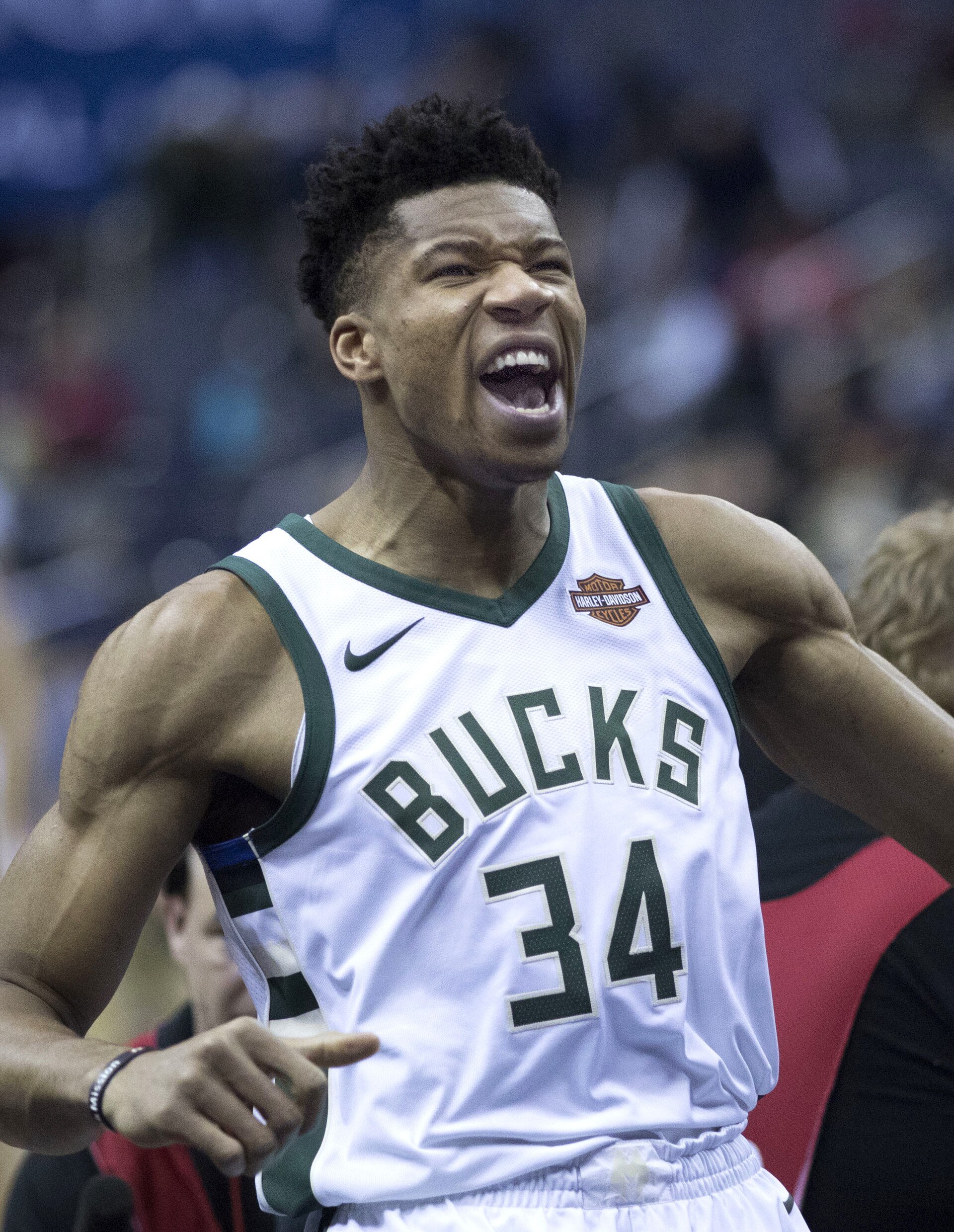Giannis Antetokounmpo of the Milwaukee Bucks before the game against the Washington Wizards on January 15, 2018 at Capital One Arena in Washington, DC.