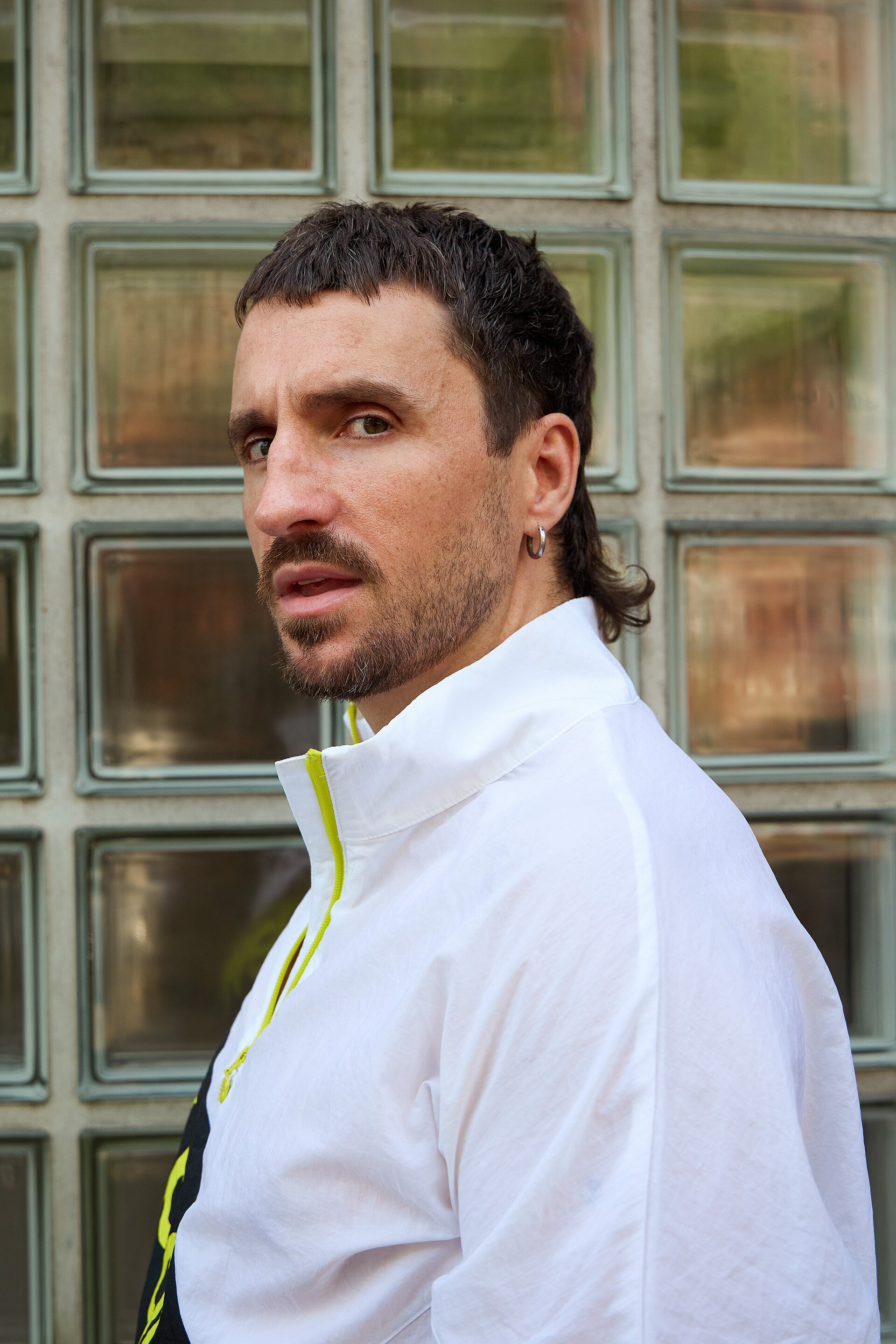 Portrait of DJ Andrew Moore taken by Pia Opp, Berlin 2025.