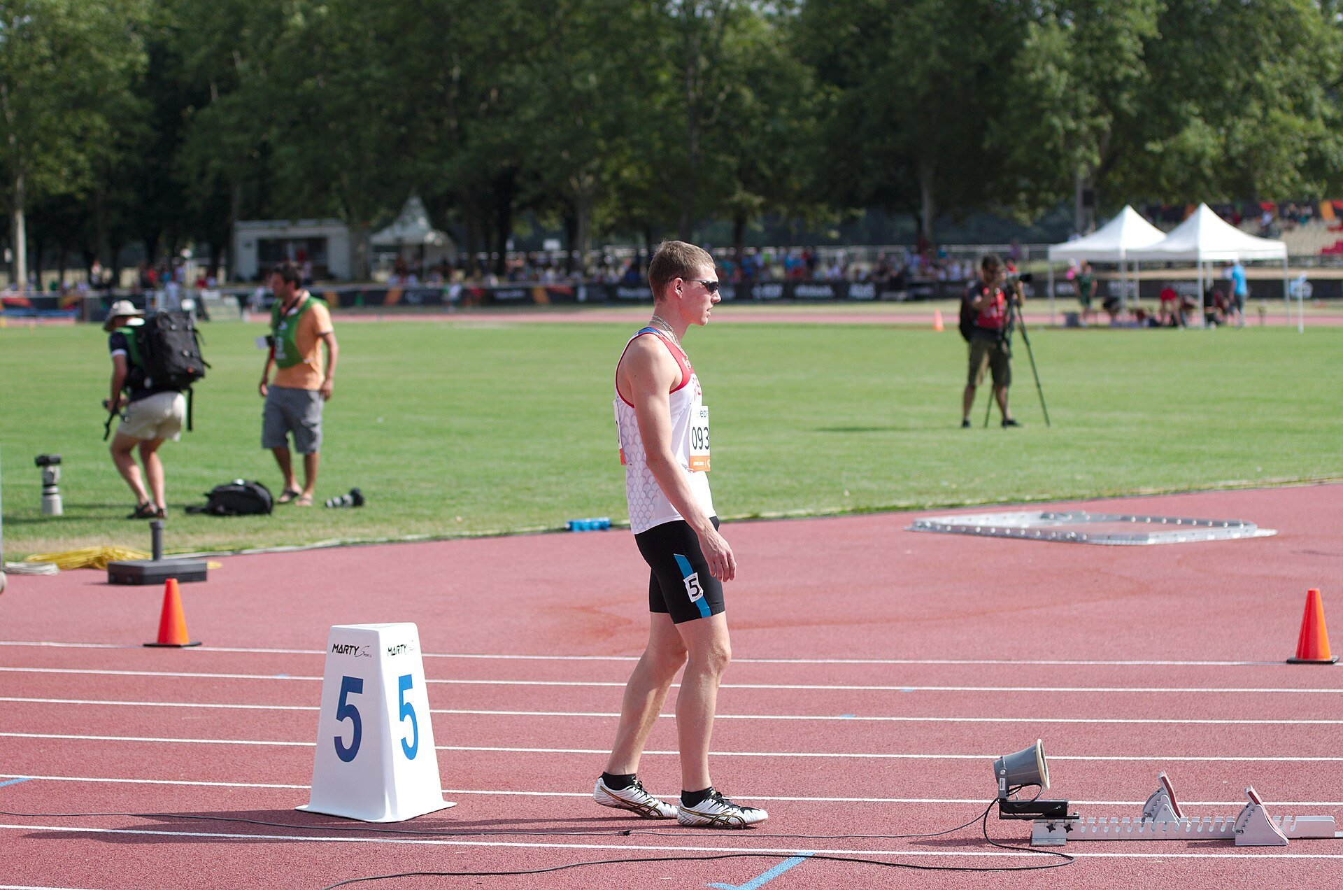 Alexander Zverev of Russia during the Men's 400M - T13 Semifinal