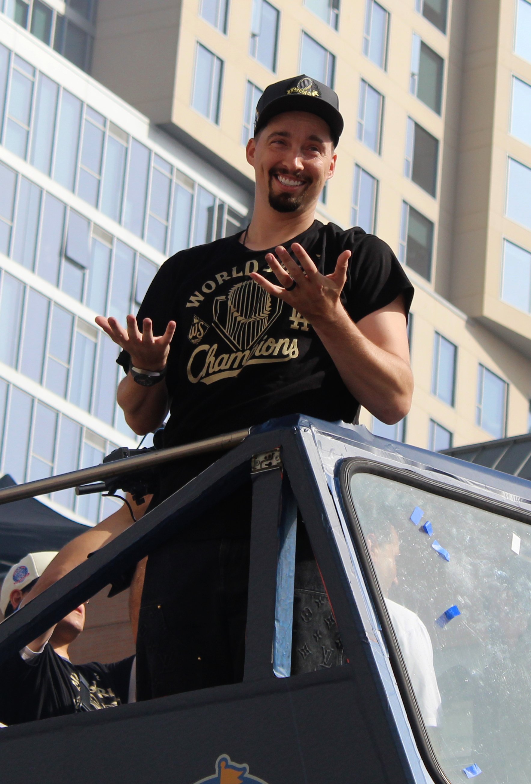 Blake Snell at the Los Angeles Dodgers parade, 2025